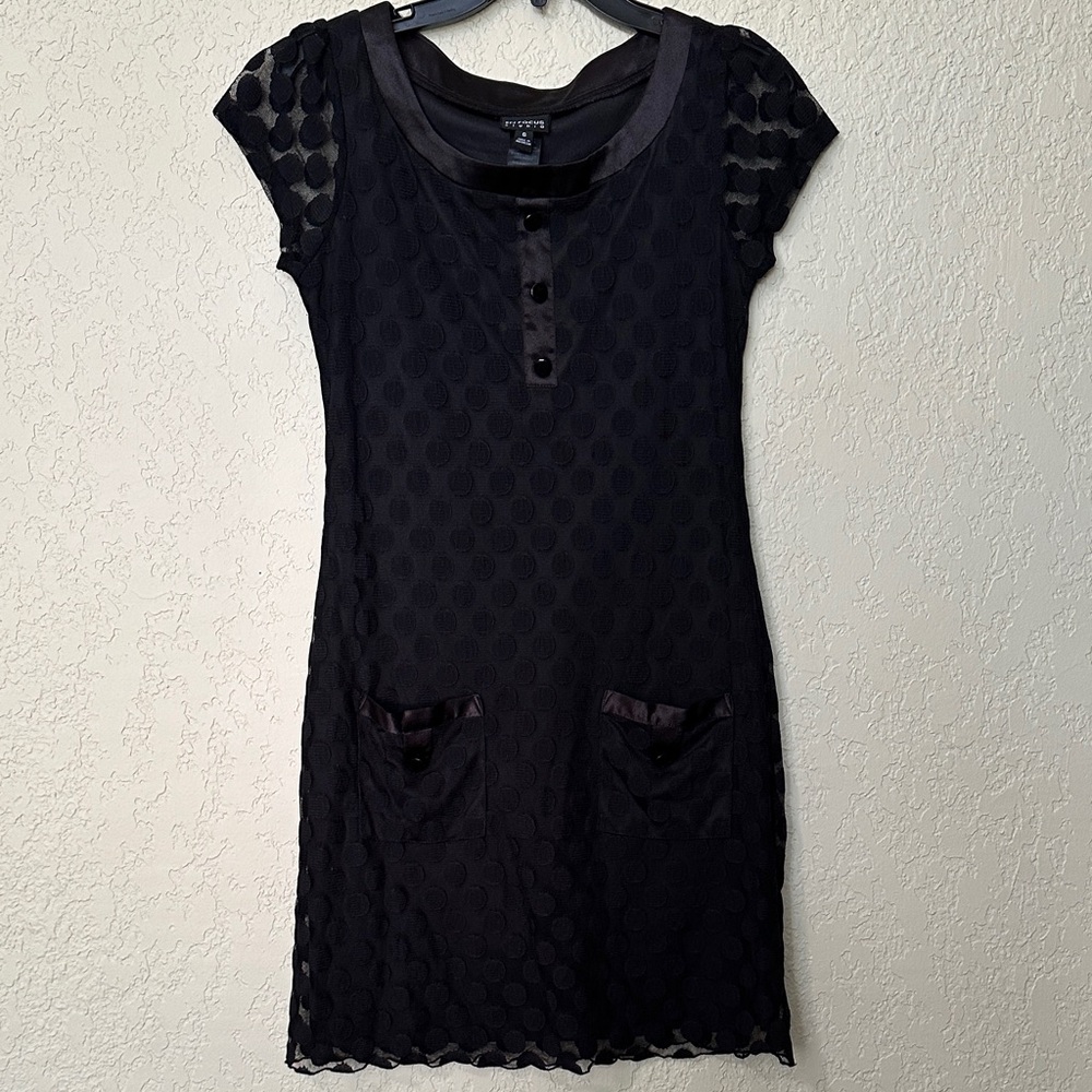 Enfocus Studio Black Short Sleeve Textured Dress 6